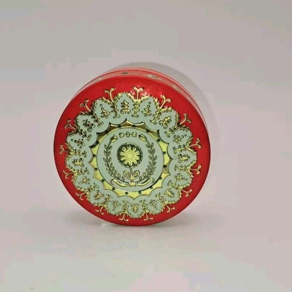Baret Ware Vintage Miniature Container Tin Made In England Red Gold